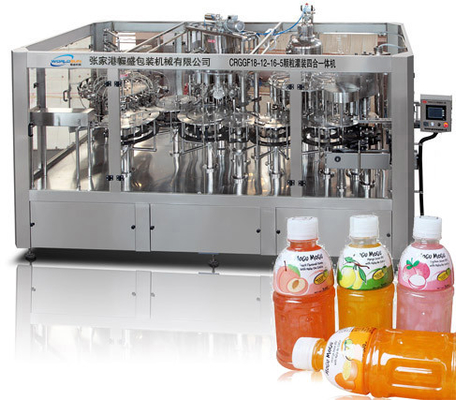 la máquina de rellenar del jugo de alta temperatura incluye la botella que aclara y que capsula 3 en 1